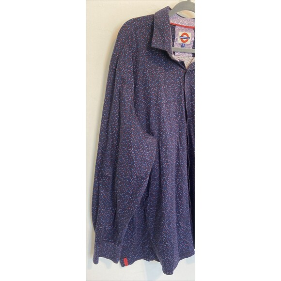 Jermyn & Bond Dark Purple Dress Shirt Button Up Speckle Print Sz 3XL 100% Cotton - Picture 2 of 8